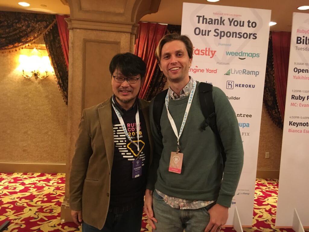 Yukihiro Matsumoto and I at RubyConf 2018